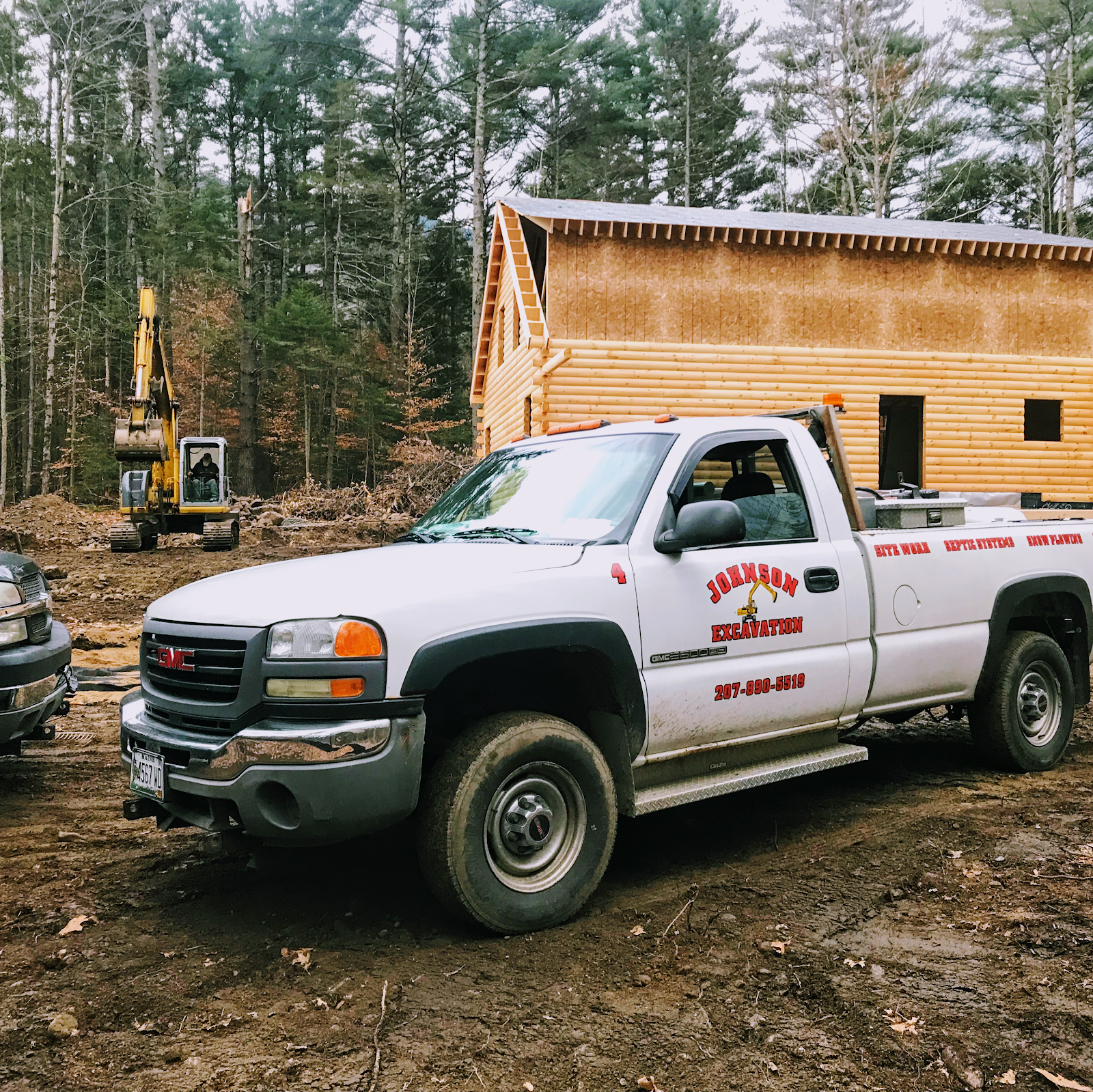 Excavation equipment working on a property